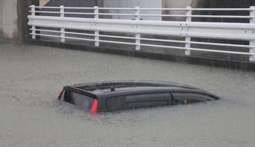 【台風】徳島県阿南市富岡町の大雨の被害がヤバい…！車が浸水してしまう大惨事