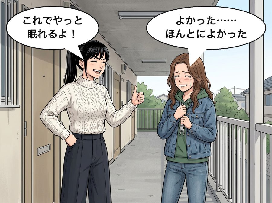 高瀬真帆「これでやっと眠れるよ！」 奈央「よかった……ほんとによかった」