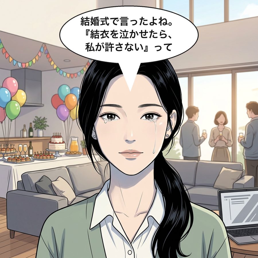 結衣「結婚式で言ったよね。『結衣を泣かせたら、私が許さない』って」