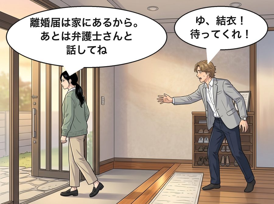 結衣「離婚届は家にあるから。あとは弁護士さんと話してね」 拓也「ゆ、結衣！待ってくれ！」