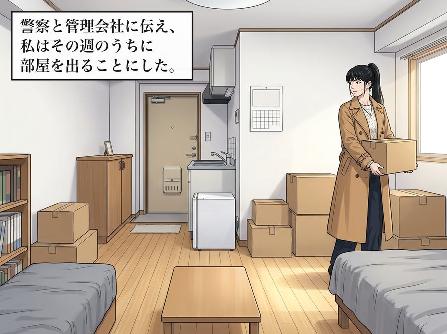 警察と管理会社に伝え、私はその週のうちに部屋を出ることにした。