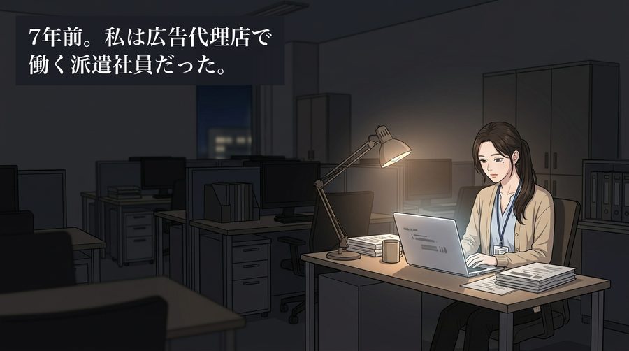 7年前。私は広告代理店で働く派遣社員だった。
