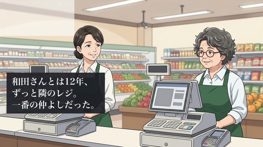 和田さんとは12年、ずっと隣のレジ。一番の仲よしだった。