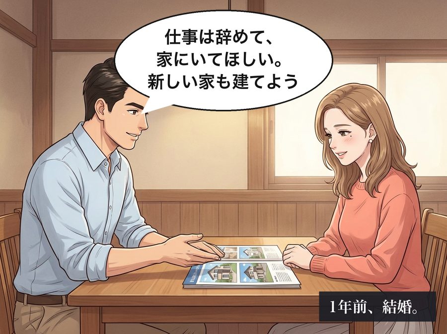 浩司「仕事は辞めて、家にいてほしい。新しい家も建てよう」 1年前、結婚。