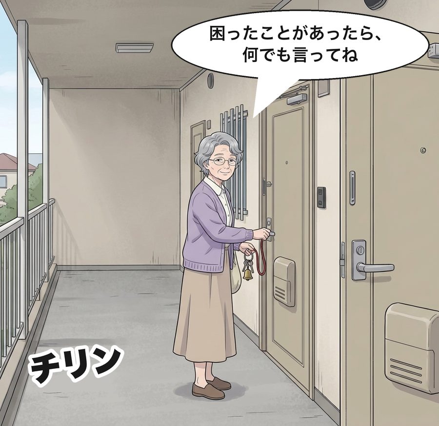 佐伯さん「困ったことがあったら、何でも言ってね」 チリン