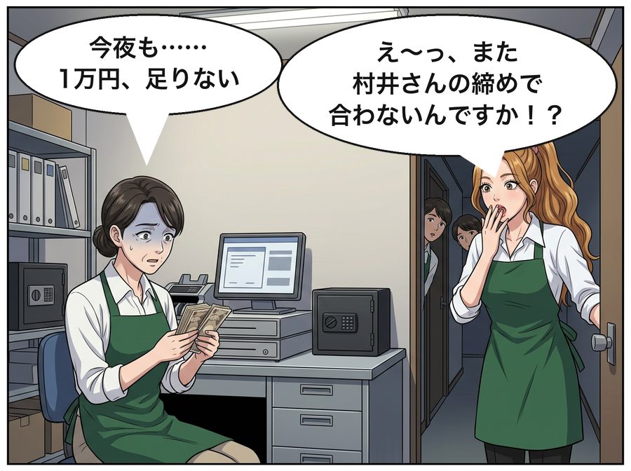 村井早苗「今夜も……1万円、足りない」 古川玲奈「え〜っ、また村井さんの締めで合わないんですか！？」