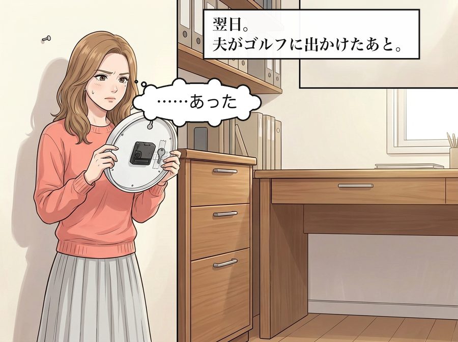 翌日。夫がゴルフに出かけたあと。 真奈「……あった」