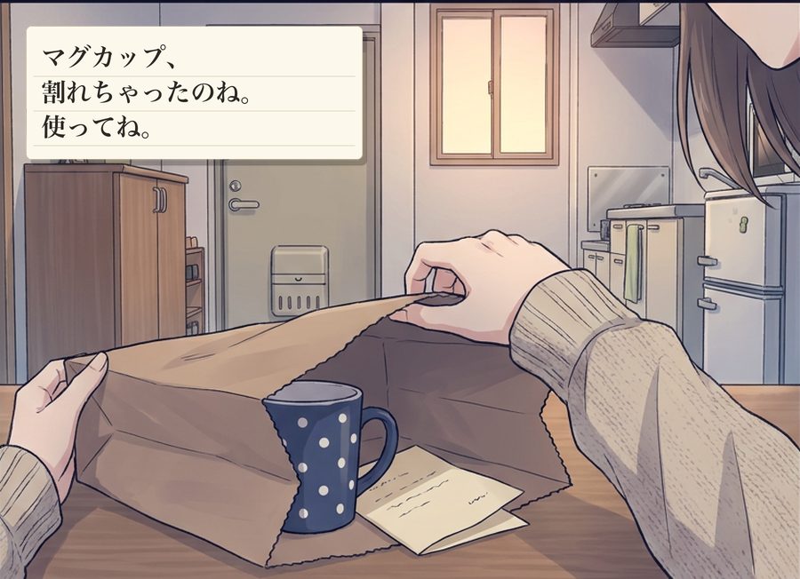 マグカップ、 割れちゃったのね。 使ってね。