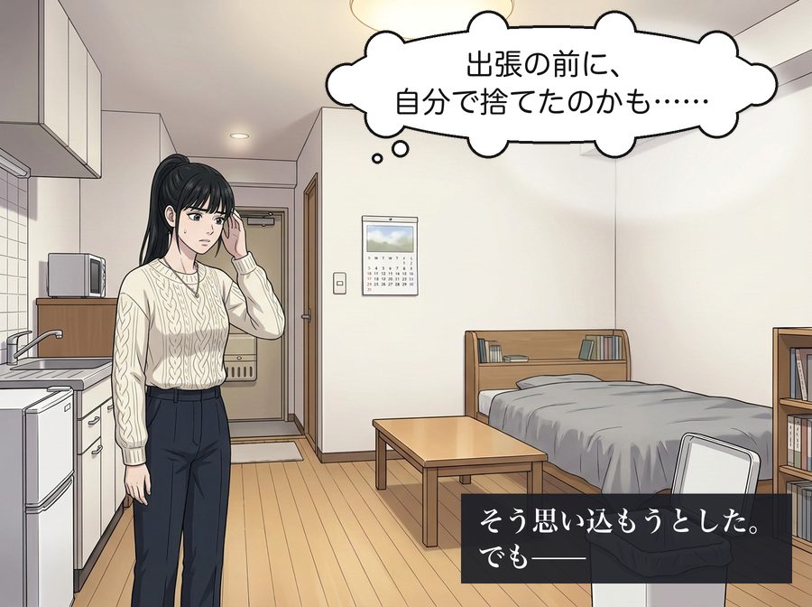 高瀬真帆「出張の前に、自分で捨てたのかも……」 そう思い込もうとした。でも——