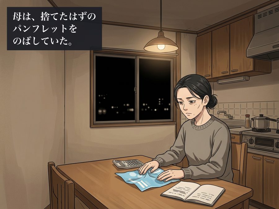 母は、捨てたはずのパンフレットをのばしていた。
