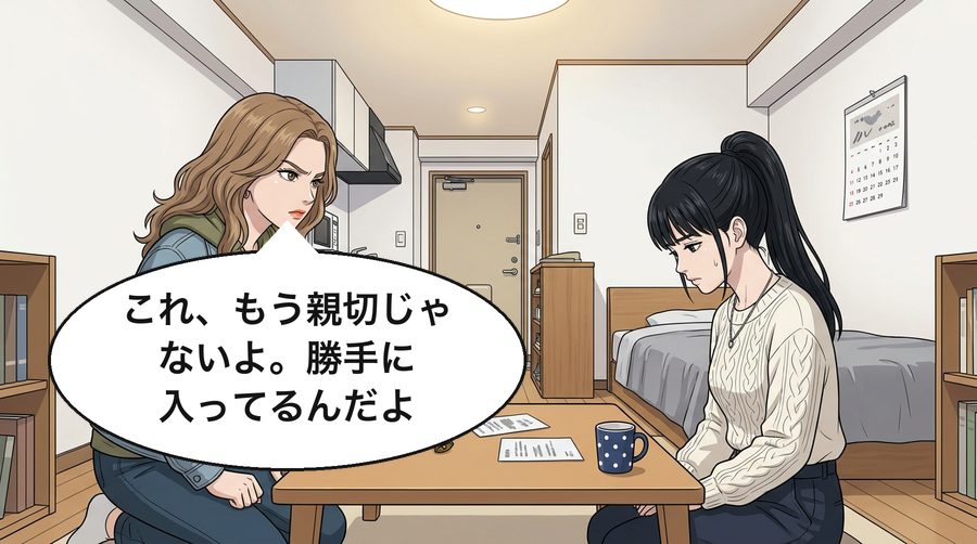 奈央「これ、もう親切じゃないよ。勝手に入ってるんだよ」