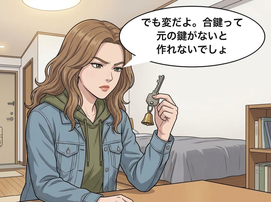 奈央「でも変だよ。合鍵って元の鍵がないと作れないでしょ」