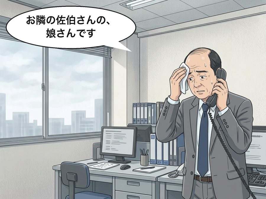 管理会社の堀田「お隣の佐伯さんの、娘さんです」