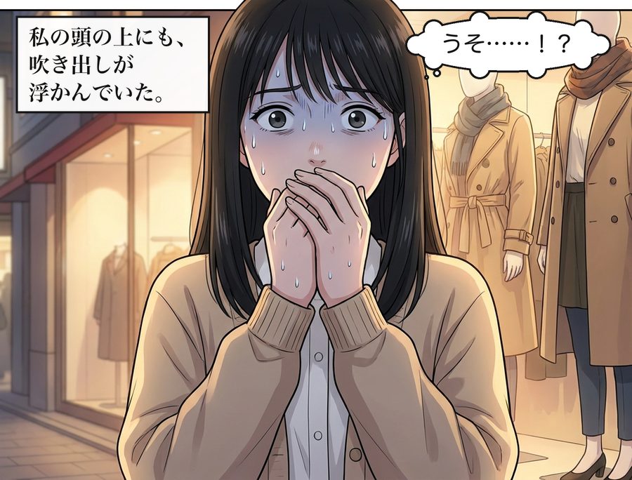 私の頭の上にも、吹き出しが浮かんでいた。 朝倉七海「うそ……！？」