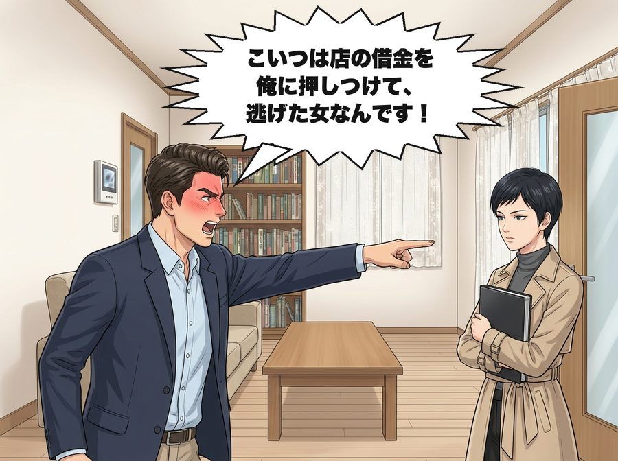 浩司「こいつは店の借金を俺に押しつけて、逃げた女なんです！」