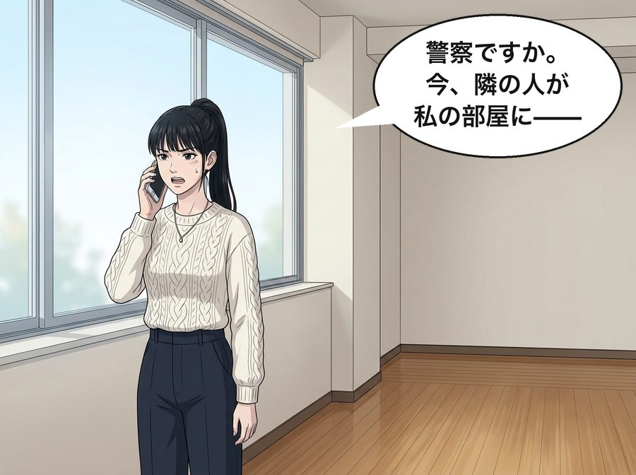 高瀬真帆「警察ですか。今、隣の人が私の部屋に——」