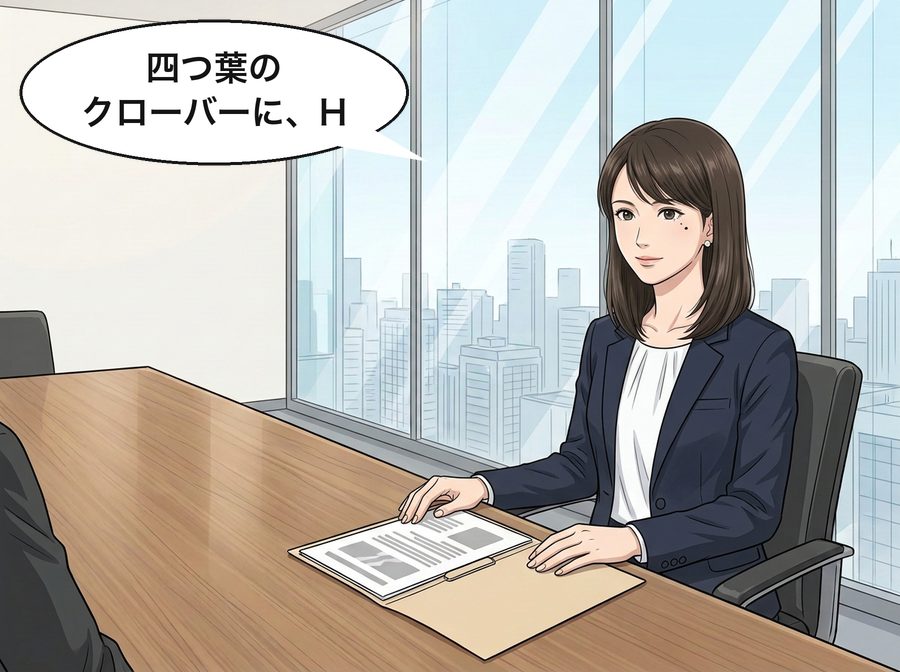 水野遥「四つ葉のクローバーに、H」