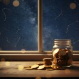 星空と金色のコインのイメージ