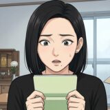 母の通帳を見て驚く主人公(漫画の1コマ)