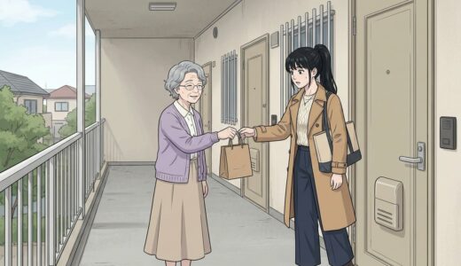 毎朝“おすそ分け”をくれる隣人。ある日、紙袋の底に入っていたのは私の部屋の合鍵だった【ゾッとする漫画】