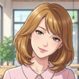 カフェで意味ありげに笑う親友（漫画の1コマ）